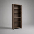 Libreria alta rettangolare in MDF marrone scuro con 4 ripiani e 5 vani aperti, 80 × 30 × 190 cm