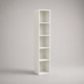 Libreria a colonna in legno bianco con 5 vani, 30 x 24 x 180 cm